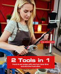 Woman using Heavy Duty Snap Fastener Tool Kit With 140 Pcs Punching Capable Magnetic Mold on leather strip