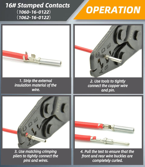 Connector Kit 2 Sets With 3 4 6 8 12 Pin IP67 Waterproof Electrical Connectors And 75 Pairs Size 16 Stamped Contacts instructions