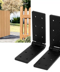 Tough As Nails Steel Gate Hinges For Outdoor Wood Fences With Dead Simple Mount Bracket And Hella Smooth Black Finish 270 Degree Swing on wood gate