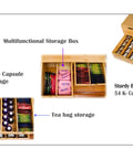 Extra Large Bamboo K Cup Holder And 2 Tier Counter Organizer Drawer With Sliding Design showing storage and compartments.