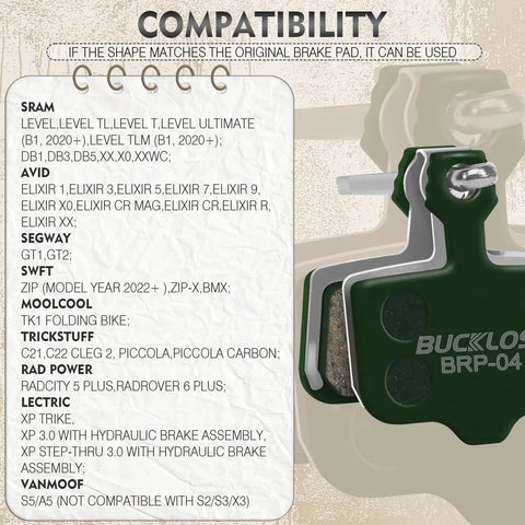 Sram Compatible Disc Brake Pads With Resin, Multi Metal, Sintered Metal, Copper Based And Ceramic Options For Avid Elixir Brakes