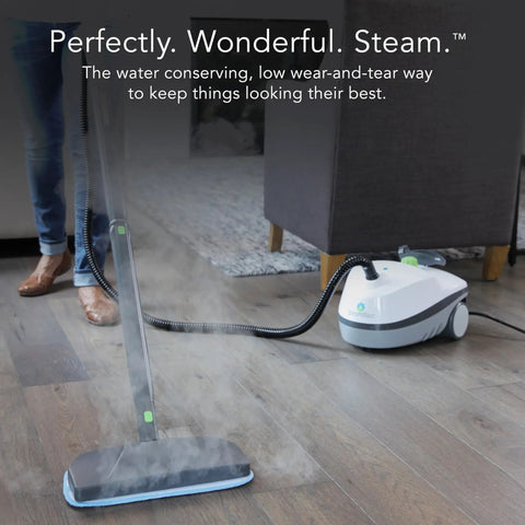 Score A Spotless Shine With Zero Toxic Chemicals This Canister Steam Cleaner Blasts Away Grime On Floors Grout Windows And Autos Using Intense Vapor Power, steam cleaner on hardwood.