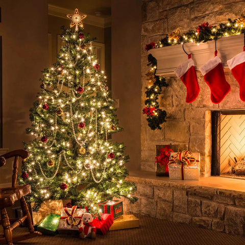 Warm White 50 Count Mini Christmas Lights On White Wire For Indoor Outdoor Decor 10ft Clear Incandescent String Lights on tree