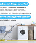 Beefed-Up Washer Suspension Rod Kit 4 Pack For Front Load Washers, Heavy-Duty Steel Springs, 1.4x Thicker Rods To Stop Sag And Vibration, Fits WA44A3405AP A4 And WA40A3005AW A4 Models. Samsung washer replacement rod and spring set