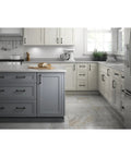 Modern kitchen with Matte Black Cabinet Handles 5-1/16 Inch Center To Center 128mm Pulls for drawers and doors.
