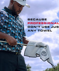 Golfer using Greenside Magnetic Golf Towel Ultra Absorbent Microfiber Sidekick On The Course With Built In Magnet