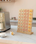 Bamboo K Cup Holder Storage Organizer Holds 35 Coffee Pods For Countertops in Coffee Bars Offices And Kitchens display rack