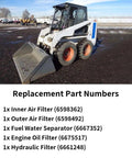 Bobcat Ready Air Oil Hydraulic Fuel Filter Kit For Skid Steer And Track Loaders All In One Replacement with specs listed