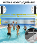 Inground Pool Volleyball Net Set With 26 Ft Adjustable Length, 3 Height Options, Durable Aluminum Poles, Easy Setup for backyard fun