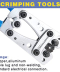 Heavy Duty Battery Cable Lug Crimping Tool with Interchangeable Dies for AWG 10 to 1 Wire Copper Lugs Terminals