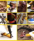Various projects using the Powerful 1000W Flex Shaft Rotary Tool With Foot Pedal Control And Forward Reverse Rotation 500 To 30000 RPM Hanging Grinder Carver Kit For Carving Buffing DIY Crafts Includes Multiple Accessories on wood, metal, and jewelry.