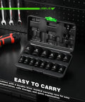 Heavy Duty Workhorse Half Inch Drive Shallow 12-Point Metric Impact Socket Set, 15-Piece, Cr-V Chrome Vanadium in case