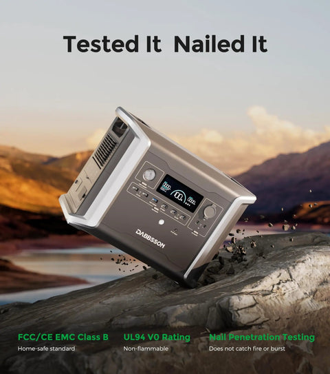 Total Game Changer Portable Extra Battery Packing 1700Wh Capacity And Expands Stations Up To 4730Wh on rocky terrain with certification labels.