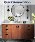 Bathroom with Peel And Stick White And Gray Wood Shiplap Wallpaper 17.7 By 118 Inches Self Adhesive Removable Wall Covering