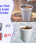 No Nonsense Heavy Duty 20 Oz Styrofoam Cups 25 Pack Disposable Foam Beverage Containers Insulated white cups for hot and cold drinks.