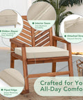 Beige Outdoor Chair Cushions Set Of Four Waterproof And Fade Resistant For Patio Furniture With Ties And Hidden Zipper Replacement