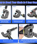 Pro Grade 14 Piece Heavy Duty Motorcycle Chain Breaker Tool Kit With Chain Cutter, Link Removal And Rivet Press, step-by-step guide