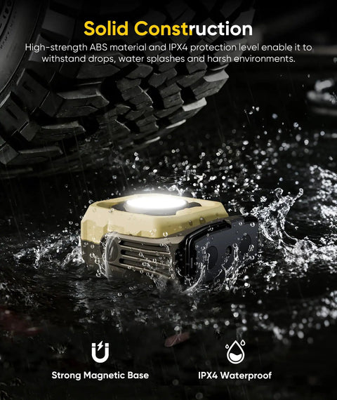 Rechargeable Magnetic Work Light With 1200 Lumen Output 360 Degree Rotating LED Spotlight And Floodlight IPX4 Waterproof shown in water