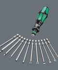 Compact Bit Holding Screwdriver Kit With Rapidaptor Quick Change 3 Point 5 Inch Bits 33 Piece Set In Tough Pouch.