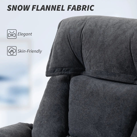 Dark gray fabric detail of Executive Office Chair With Foot Rest For All Day Comfort, Comfy Reclining Swivel Desk Chair With High Back.