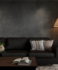 Dark living room with Dope Dark Concrete Wallpaper Peel And Stick Cement Texture Self Adhesive Contact Paper 31 By 157 Inches Waterproof Removable