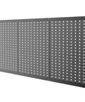 Heavy Duty Metal Pegboard Panels 3 Pack For Garage Wall Organization And Tool Storage, Modular Peg Board Organizer For Workbench, Powder Coated Steel Panels In Black, side view