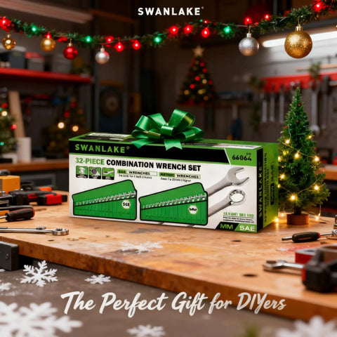 Gift-boxed Pro Grade 32-Piece Combination Wrench Set SAE And Metric One Quarter Inch To One Inch And Seven Millimeter To Twenty-Two