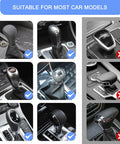 Gear Shift Hoodie For Cars compatibility guide showing suitable and unsuitable shift knobs for Velvet Car Shift Knob Cover