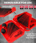 41 Piece Hex Key And Torx Wrench Set With Torque Handle, SAE And Metric L Shaped Allen Keys, T9-T50 Torx in red storage case
