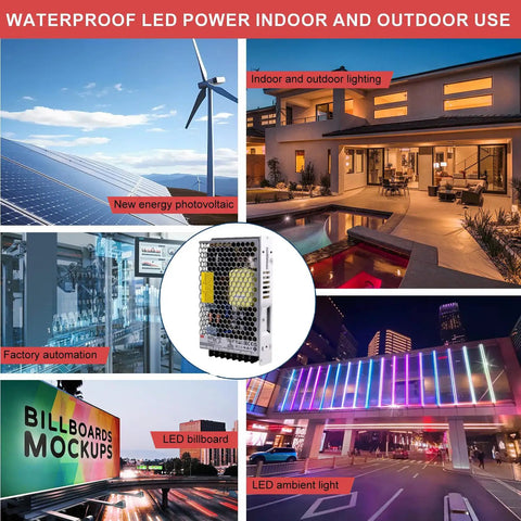 Heavy Duty 24V 150W Switching Power Supply Pushing A Solid 6.5 Amps for various indoor and outdoor LED applications.