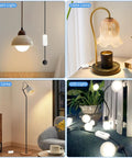 Three Pack Inline Cord Switches For Lamps And LED Lighting 250V 6A White Inline Lamp Switches For Bedroom Table Lamps Halloween Christmas Decor For Home Use Lit in various lighting settings.
