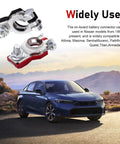 Premium Battery Terminal Connectors Set 2 Rustproof Positive And Negative Top Post Clamps With Washers for Nissan vehicles.