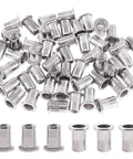 Fifty Pack One Quarter Twenty UNC Steel Rivet Nuts Flat Threaded Inserts For Metalworking And Automotive Projects 304 Stainless Durable Rivet Nuts