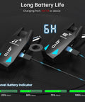 Ultra Clear UHF Wireless Guitar System With 6 Channel Transmitter And Receiver showing charging indicators and long battery life