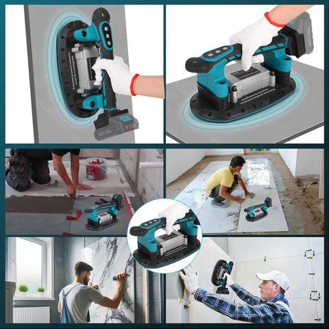 2 In 1 Tile Install Tool For 18V Battery Powered Handheld Tiling Vibrator With Enlarged Suction Cup used for tile installation