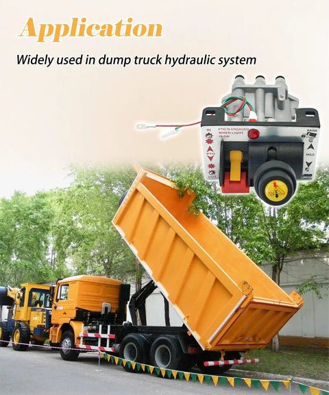 Power Take Off PTO Hoist Air Shift Control Valve With Push To Connect Fittings For Dump Truck Tipper Hydraulic System Durable Easy Install Valve Compatible With AV295 329358X