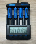 Battery charger with 14430 3.2V Rechargeable LiFePO4 Battery 500mAh for outdoor solar garden lights, shaver, toothbrush, 4 pack.