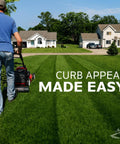 Person using Lawn Striping Kit For Toro 21 Inch And 22 Inch Walk Behind Mowers With Weighted Rear Roller Delivers Bold Pro Stripes
