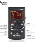 Digital Metronome With Rechargeable Battery, Vocal Counting And Timer for piano, guitar, bright color screen display