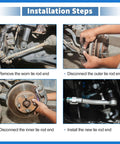 Front Outer Tie Rod End Links Kit For Mitsubishi Montero 2001 2002 2003 2004 2005 2006 Upgrade Suspension And Steering Drag Link Replacement Durable OE Fitment ES800448 ES800447 MR508136 MR508135 installation steps image