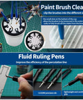 Paint brush cleaner and fluid ruling pens from Pro Grade 75Pcs Modeler Basic Tools Craft Set For Gundam Model Cars And Planes DIY Repair Kit