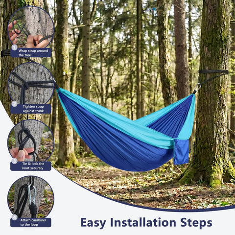 Ultra Lightweight Parachute Nylon Hammock With Tree Straps For Camping Backpacking Hiking Or Beach Adventures setup guide