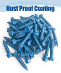 200 Pack 1/4 Inch By 1-1/4 Inch Slotted Hex Washer Head Concrete Screws With Drill Bit And Wrench For Masonry Block Brick Anchoring Blue Heavy Duty Pro Grade Hardware with rust-proof coating