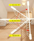Top view of Narrow Baby Gate For Small Dogs 24 Inch showing 180° double-sided door swing and auto-close feature at 90°.