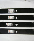 Set Of 4 Heavy Duty 21 Inch 5 Point Star Lawn Mower Blades Compatible With 6262 Style AYP Decks Replacement Blades displayed horizontally.