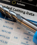Heavy Duty Solid Carbide Square End Mill Four Flute 3 16 Shank With Super Slick Nano Coating on cutting data sheet