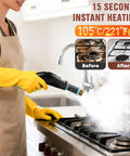 Badass Steam Cleaner Rapid 15 Second Heat Up With 4 Bar Pressure And 6 Adjustments 42 Oz Big Tank cleaning stove with steam.