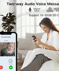Woman using smartphone with video call interface, demonstrating 1080P Video Doorbell With Night Vision And Two Way Audio Battery Powered Outdoor Security Camera Instant Alerts Human Detection SD Card Or Cloud Storage No Subscription Easy Install Works With Chime.
