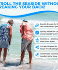 Two people using Beach Dipper Sifter Shovel For Beachcombing With 6 Inch Basket, Adjustable Sea Glass Shell And Shark Tooth Picker on shoreline