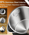 Compact 0.8L Travel Electric Kettle With Double Wall 304 Stainless Steel Auto Shut Off Portable Kettle interior view